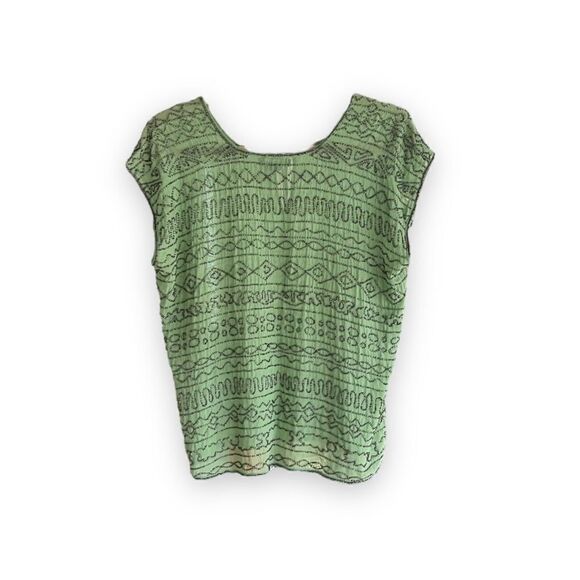 GRYPHON | 100% Silk Green Beaded Top (S) - Picture 4 of 4